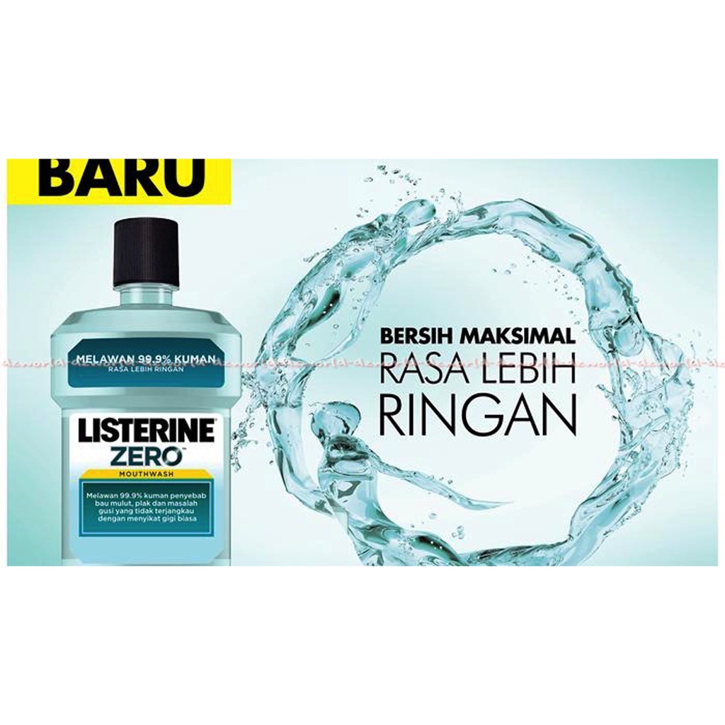 Listerine Zero 250ml obat kumur-kumur Liserine Obat Kumur bau mulut Listerin Biru Blue