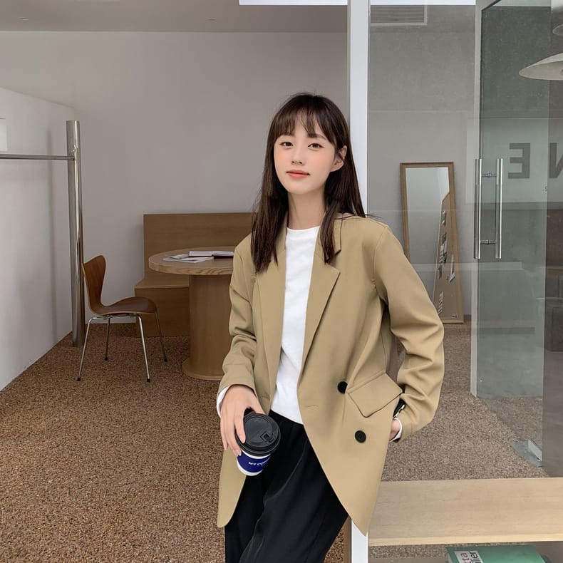 BLAZER KOREA WANITA LENGAN PANJANG BLAZER IMPORT BLAZER MURAH PAKAIAN KANTORAN