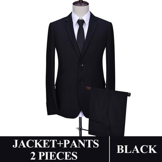 SETELAN BLAZER COWOK WARNA HITAM ALAND FULL BLACK 4IN1 BAHAN HIGH TWIST NIKAYU + BONUS DASI PANJANG