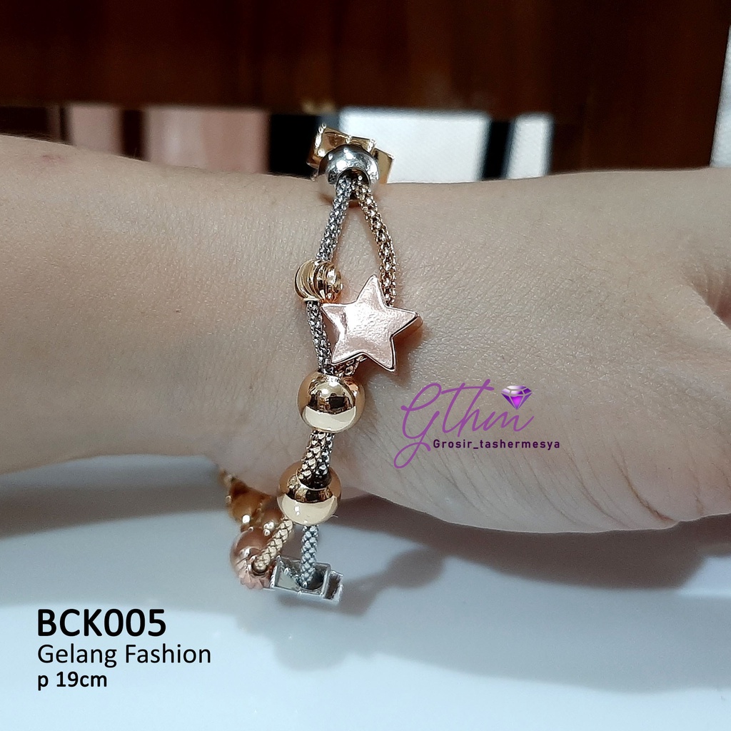 Gelang Bola Fancy Hollow Anti karat Perhiasan Import Model Simpel Fashionable BCK006 gthm