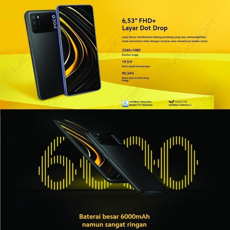 XIAOMI POCO M3 4GB/64GB GARANSI RESMI TAM-5