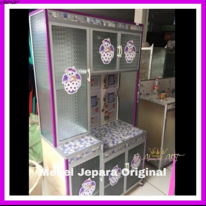 Rak Dapur Minimalis Aluminium Kaca Rak Serbaguna Pintu 6 Alminium