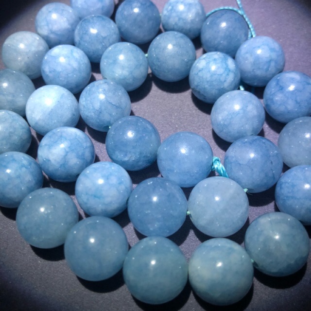 Batu Aquamarine Alami Bentuk Bulat Ukuran 6Mm