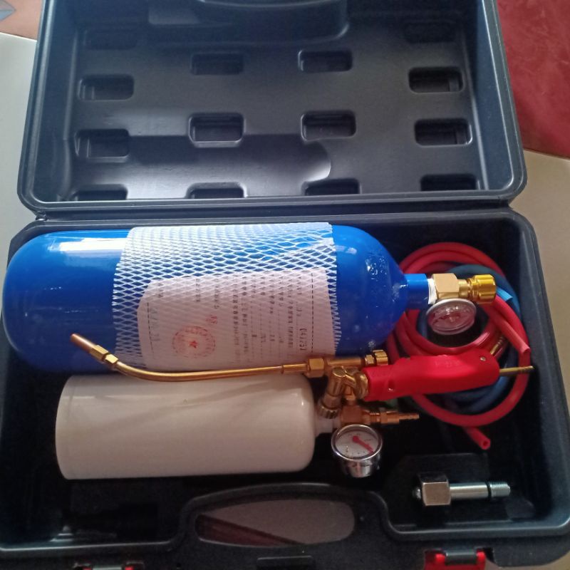 ALAT LAS PORTABEL MINI SIMPEL DIBAWA TABUNG OKSIGEN + LPG