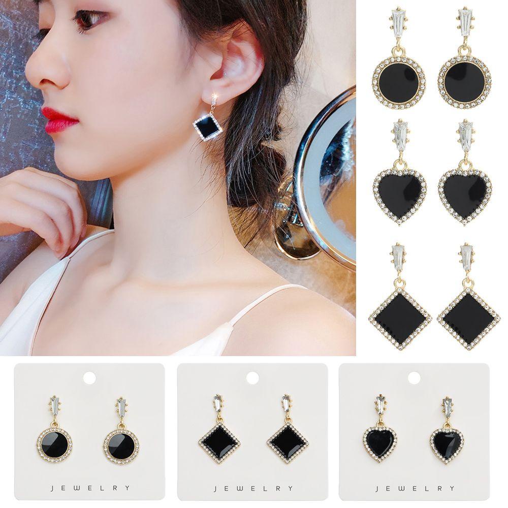 Nanas Berlian Imitasi Geometris Drop Earrings Kepribadian Perhiasan Elegan S925 Anting Geometris