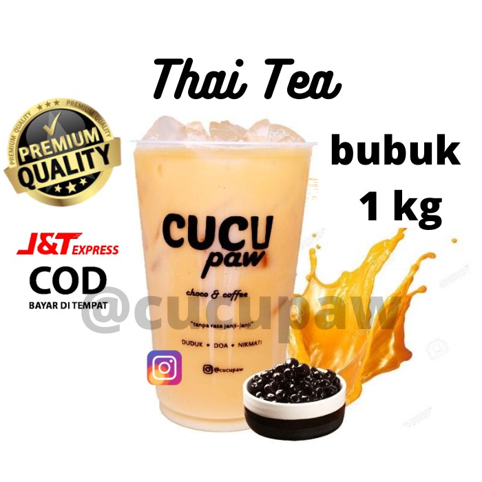 

BUBUK SERBUK MINUMAN PREMIUM KEKINIAN RASA THAI TEA BUBBLE DRINK POWDER 1kg