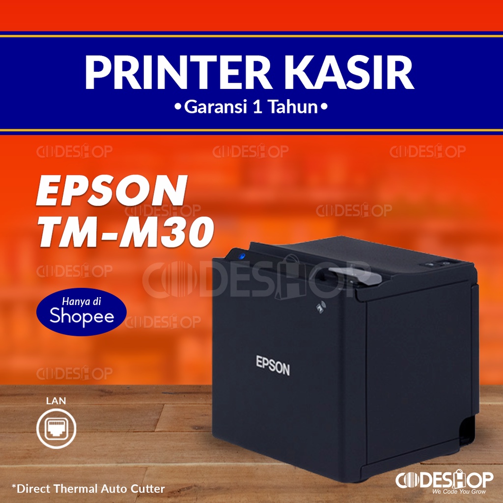 Printer POS Kasir Epson TM-M30 Cetak Thermal Struk Kasir 80mm ETHERNET LAN