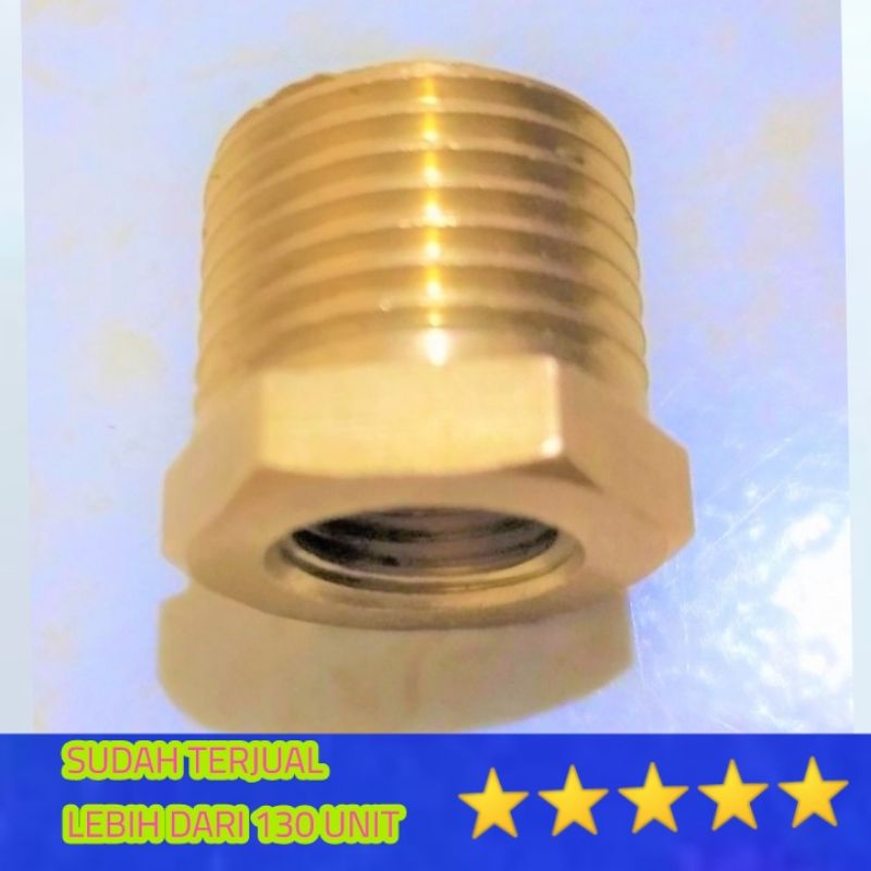 volkring 1/2 inch drat luar ke drat dalam 1/4 inch 5/8 sambungan kompresor pipa kuningan