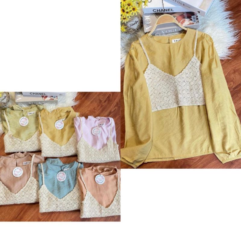 Blouse + Vest Rajut Import