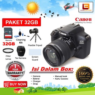 Canon EOS 4000D    Kit 18-55mm III SLR Kamera Paket MURAH 32GB Mantap