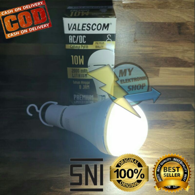 Bohlam Emergency/Lampu ajaib LED VALESCOM/PROBEST 10Watt AC/DC Tahan 8 jam LIMITED EDITION