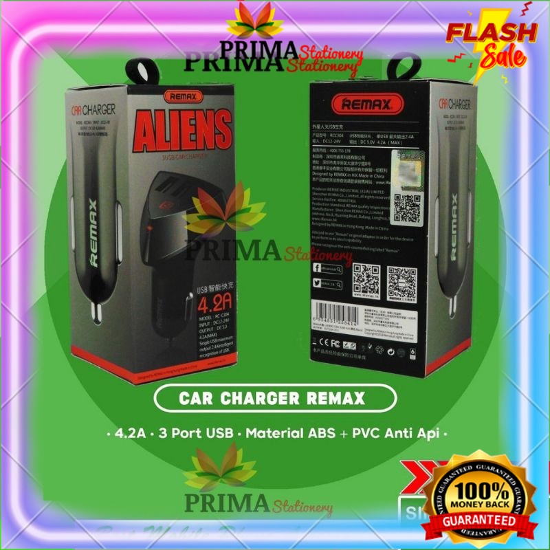 Charger Mobil Charger Motor 3 USB Fast Charging 4.2A Remax Original Casan Mobil Fast Charging