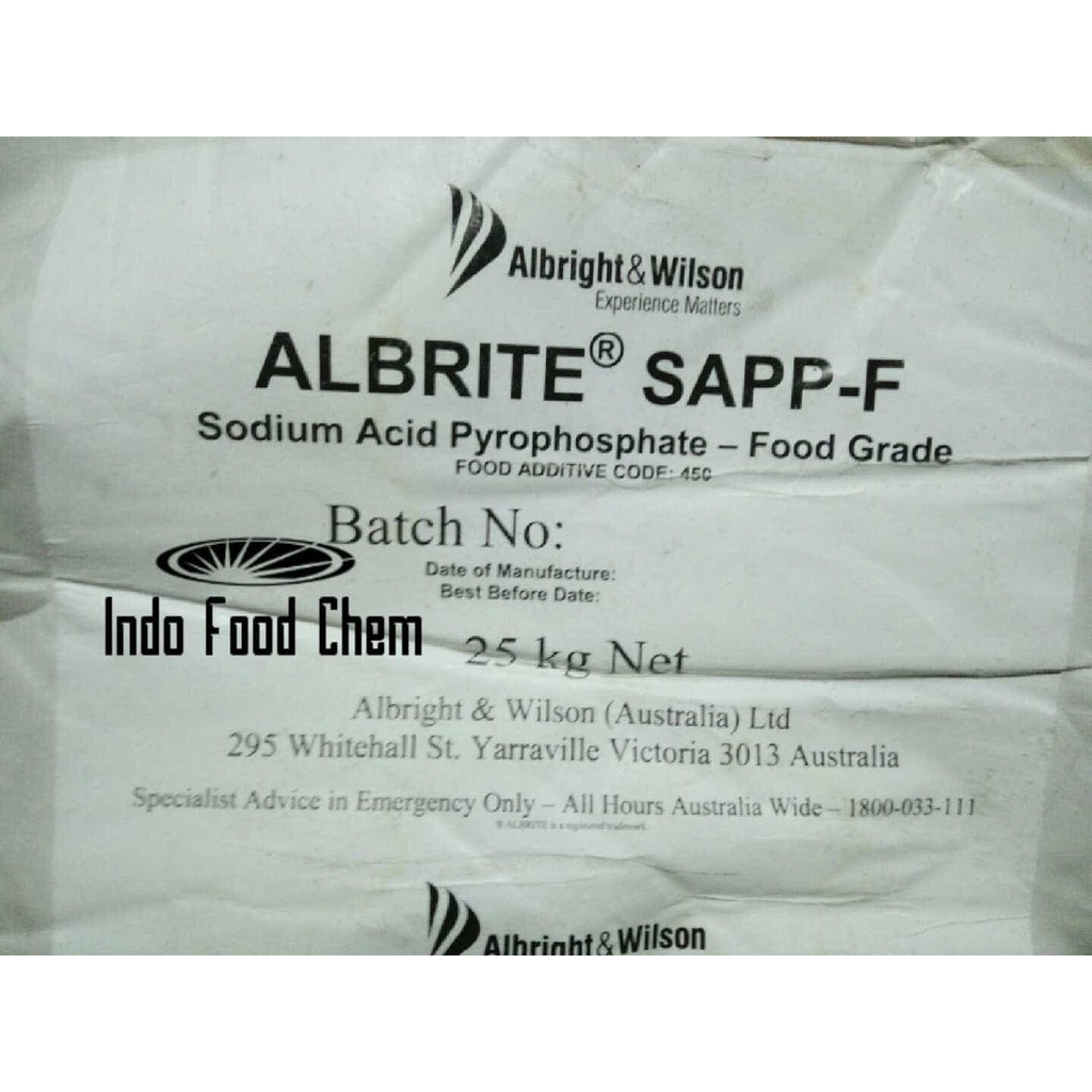 

Sodium Acid Pyrophosphate FG Albright Wilson ex Aus perenyah makanan
