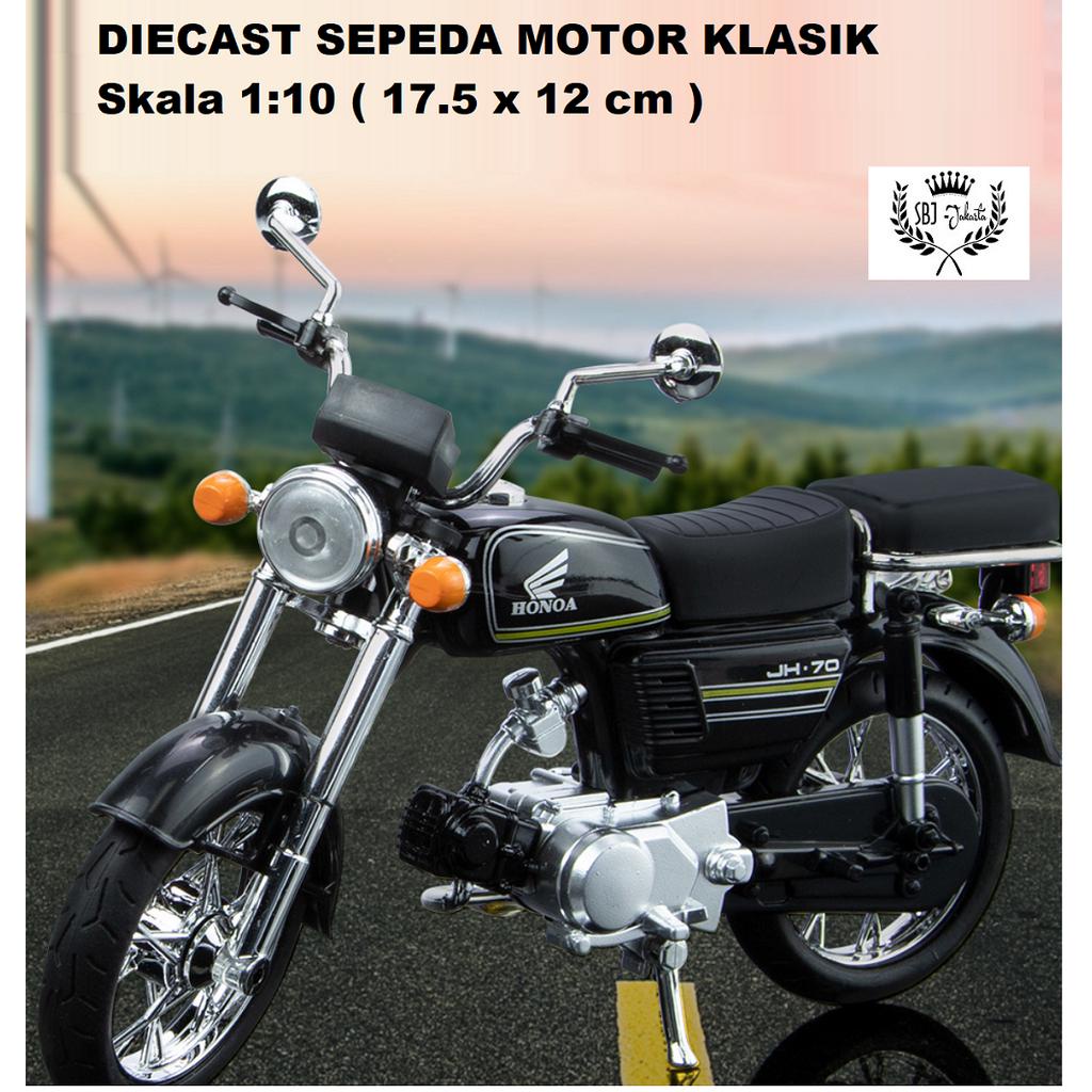 Diecast miniatur Sepeda motor Klasik Model Honda Klasik Skala 1:10