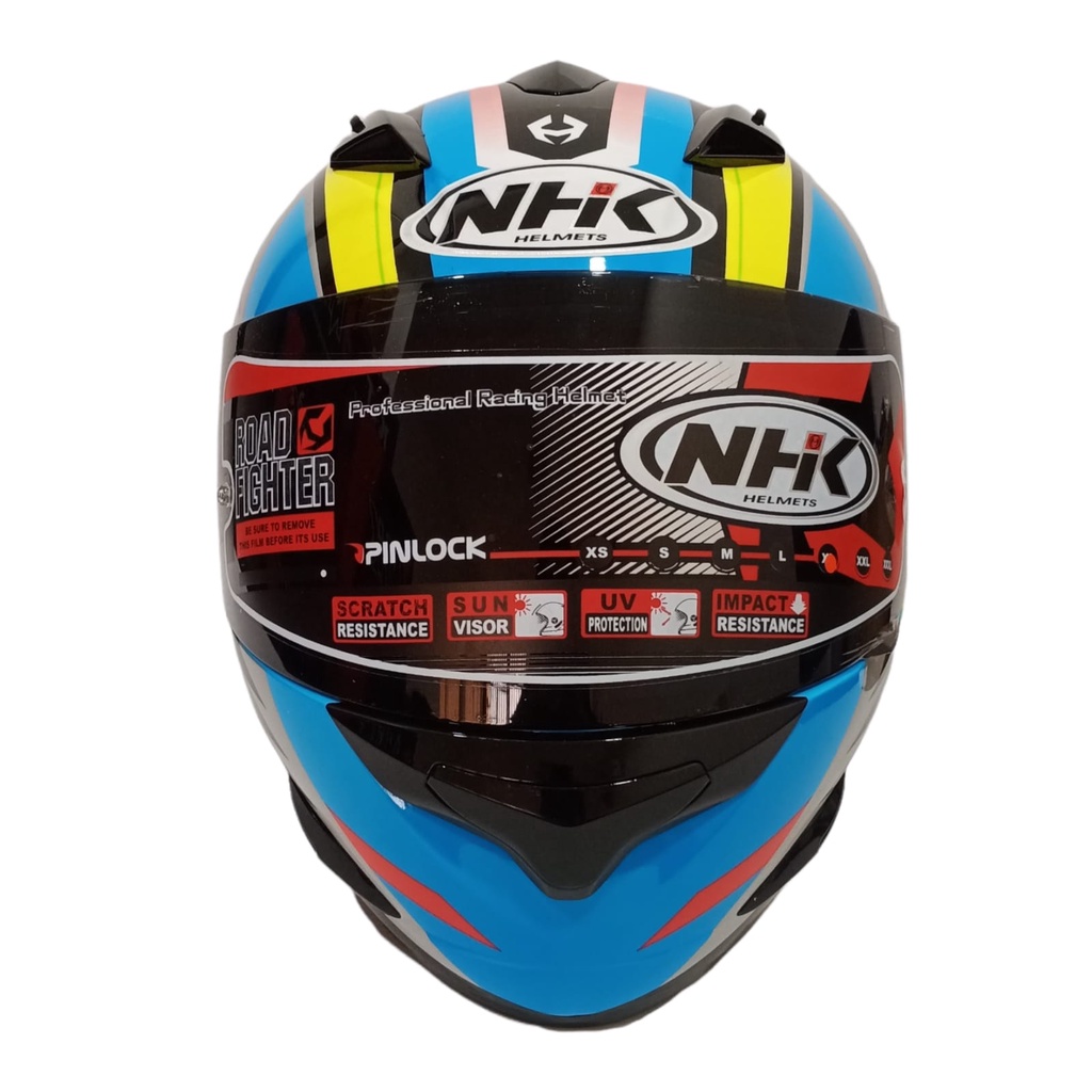 HELM NHK RACE PRO SHADOW BLUE FLO GLOSSY HELM FULL FACE NHK