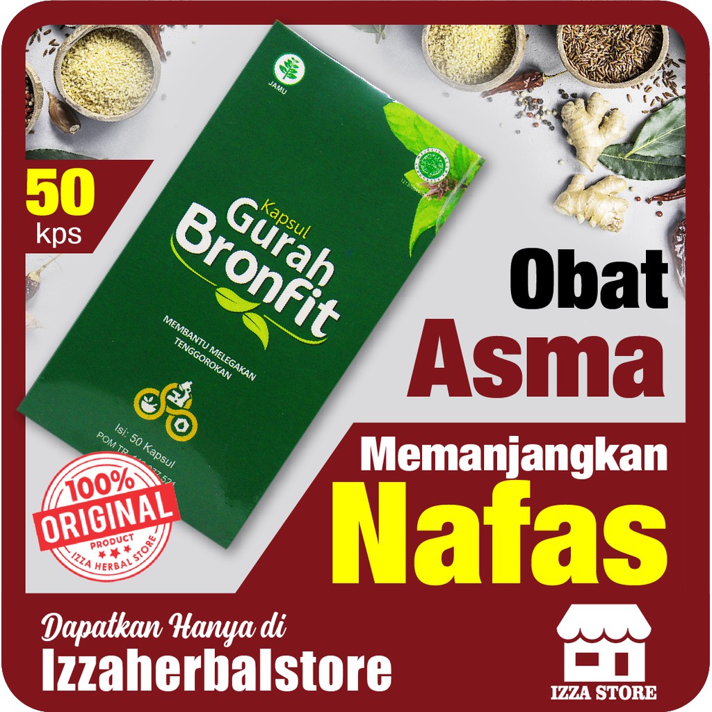 OBAT ASMA Kapsul Gurah Bronfit 50 Kapsul Solusi Tepat Asma Sesak Nafas Ampuh Memanjangkan Nafas ORI