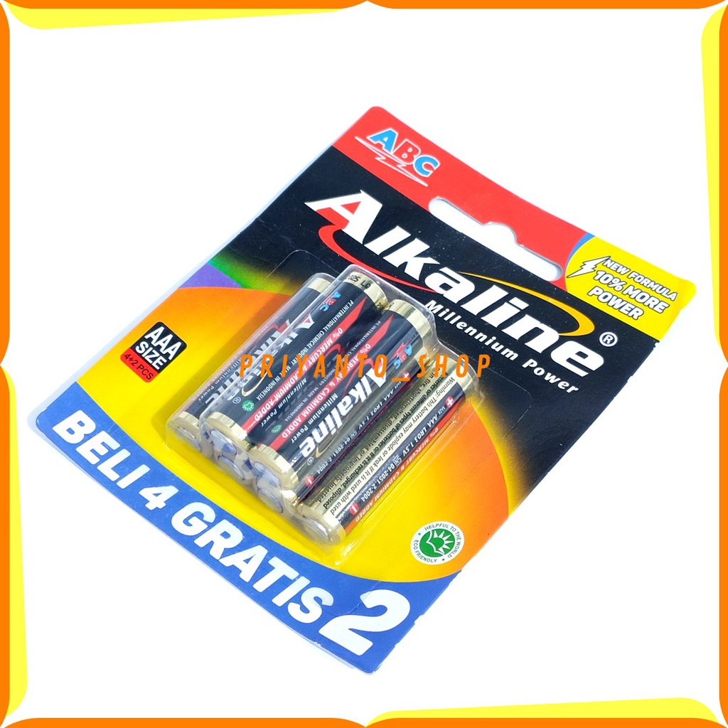 BATU BATTERY BATREI ABC ALKALINE AAA A3 ISI 6PCS ABC A3 ORIGINAL