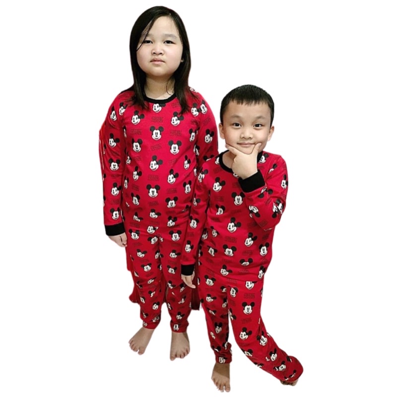 Baju Tidur Kaos Anak Perempuan/Piyama Panjang Umur 3 -12 tahun/Setelan Piama Anak Cewek