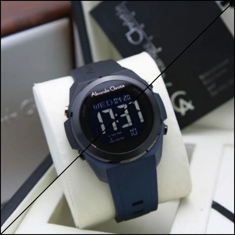 Jam Tangan Alexandre Christie AC 9342 DiGi / AC9342 MH Black Blue Original