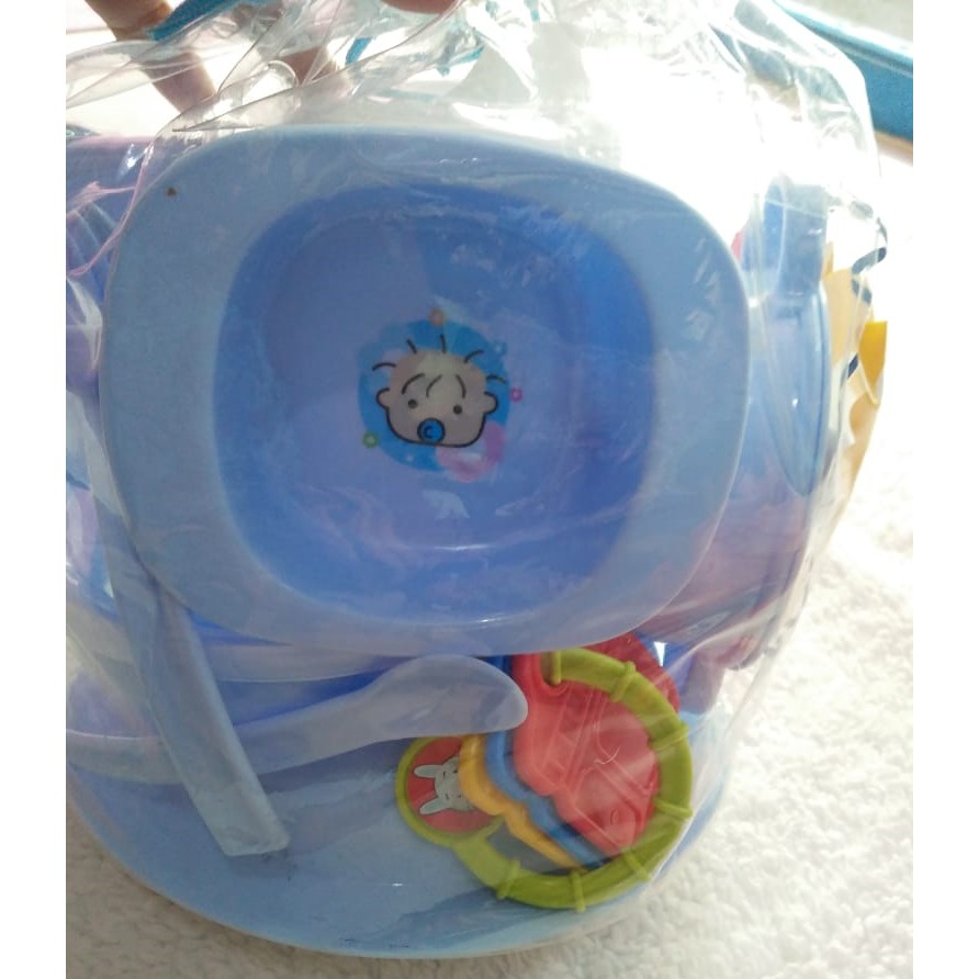 [R-059] Feeding Set Lusty Bunny- tempat makan bayi BPA free