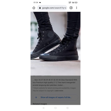 sepatu Converse full black hight