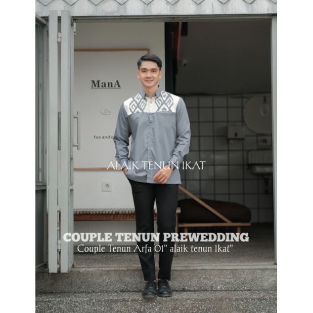 (READY STOK ) COUPLE BAJU TENUN ARFA 01 - KEMEJA TENUN - DRESS TENUN