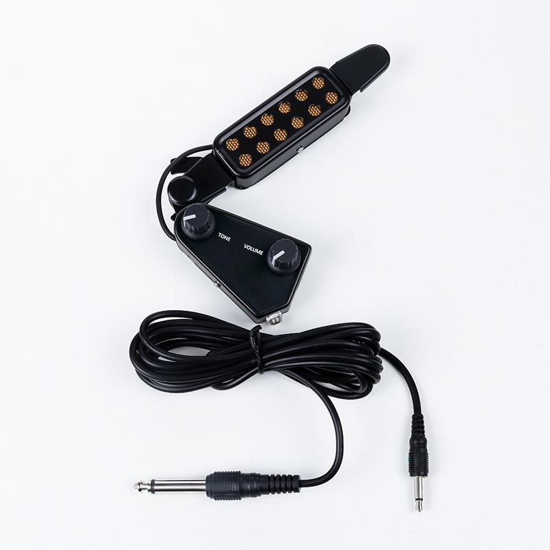 P-011 Pickup Transducer Magnetik 12 Lubang Dengan Kabel Audio Kontrol Volume Untuk Gitar Akustik