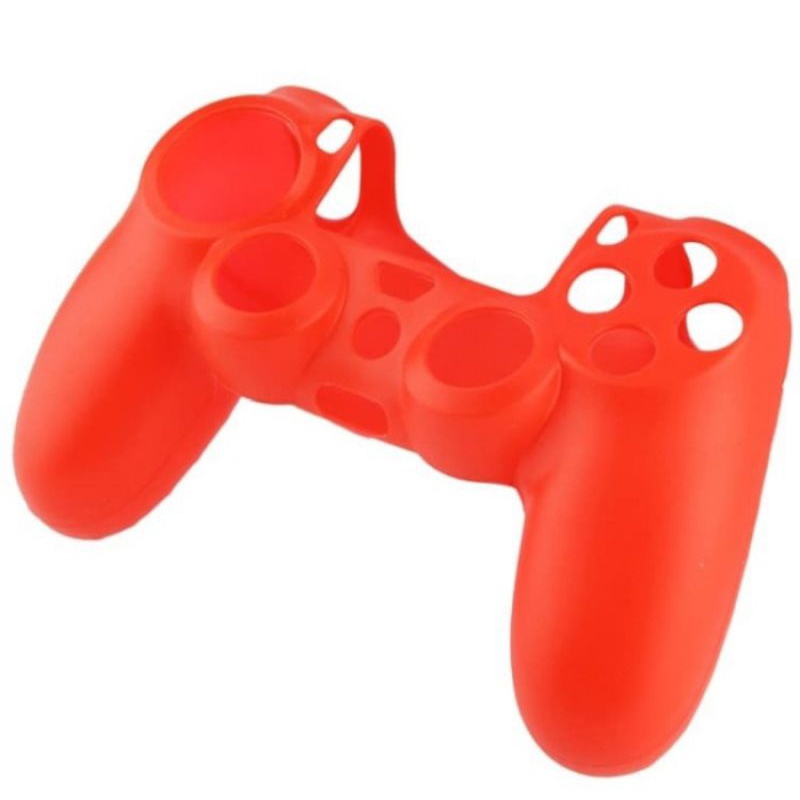 Silikon Silicone Kondom Cover Case Stik Stick Ps4 Ps 4 Sony Playstation 4 Warna Merah Bahan Karet
