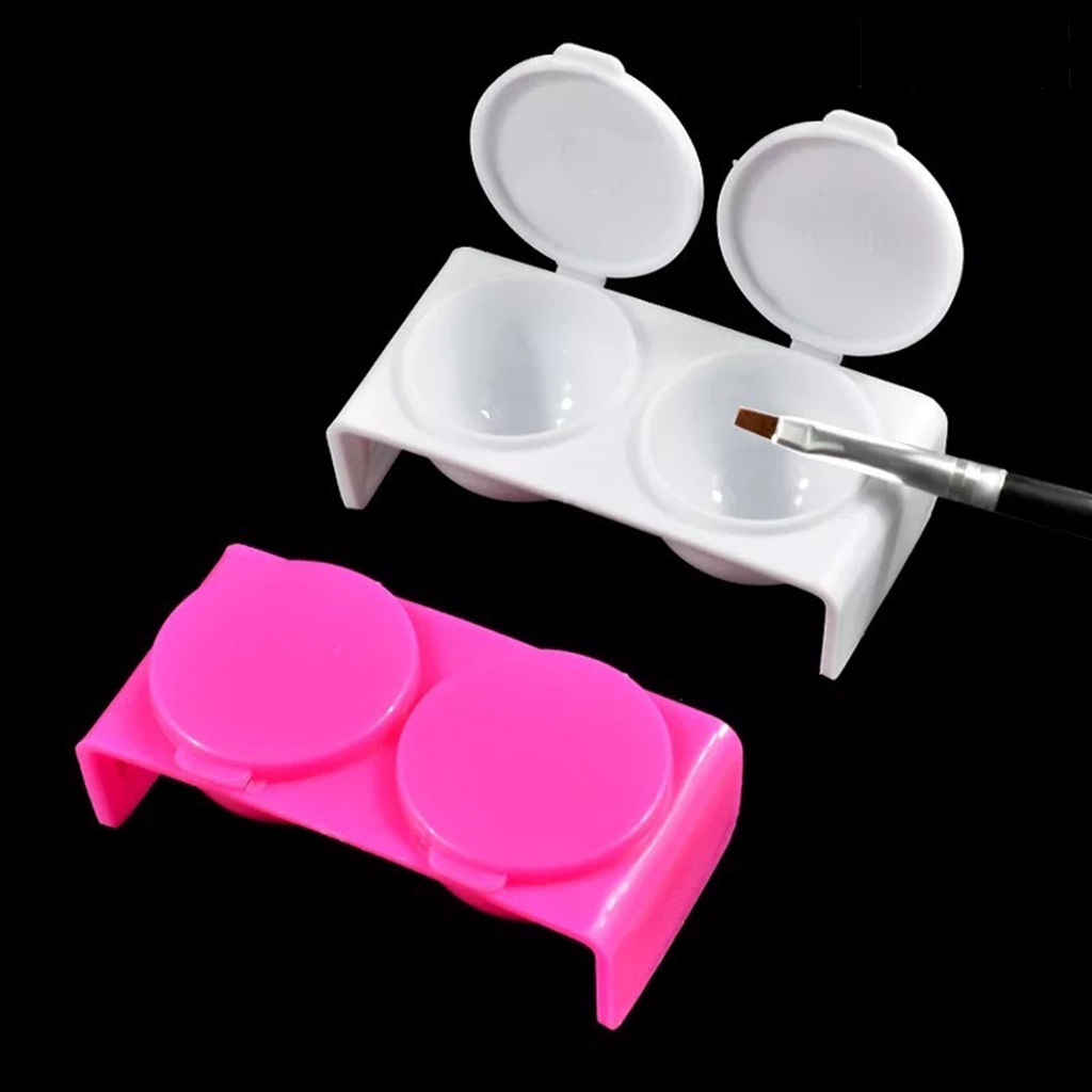 Providence 2Pcs / Set Cup Dappen Dish Plastik Transparan Anti Pecah Untuk Peralatan Nail Art