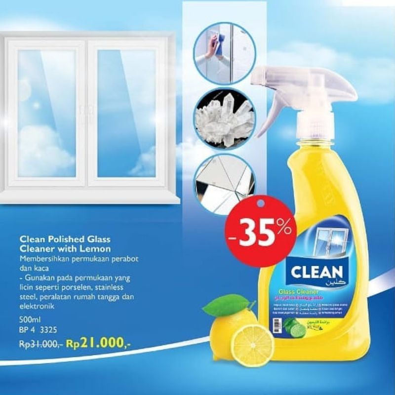 Clean Polished Glass Cleaner With Lemon MY WAY Pembersih Perabot
