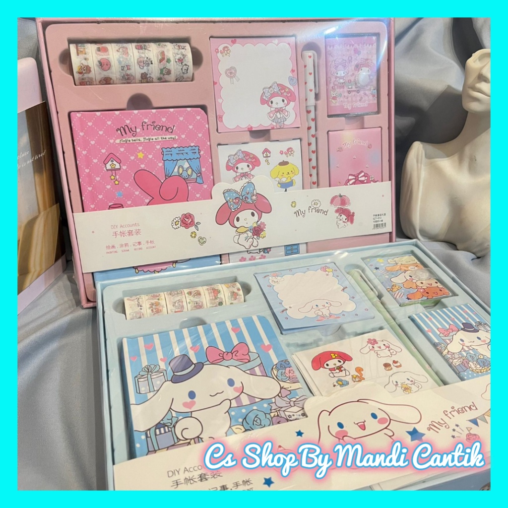 

Paket Alat Tulis Jurnal 7 in 1 Karakter Sanrio Cinnamonrol Dan Melody