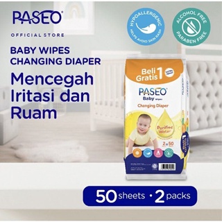 * FRAULEINCO* Paseo Baby Wipes 50s+50s / Paseo Purity Non Parfume 80s Tissue Basah Paseo baby / Paseo Anti Bacterial 25s+25s