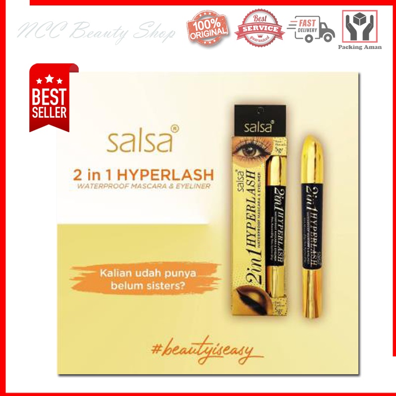 * NCC * Salsa Hyperlash Maskara Plus Eyeliner 2 in1 Hitam Mascara Eye Liner Kuas