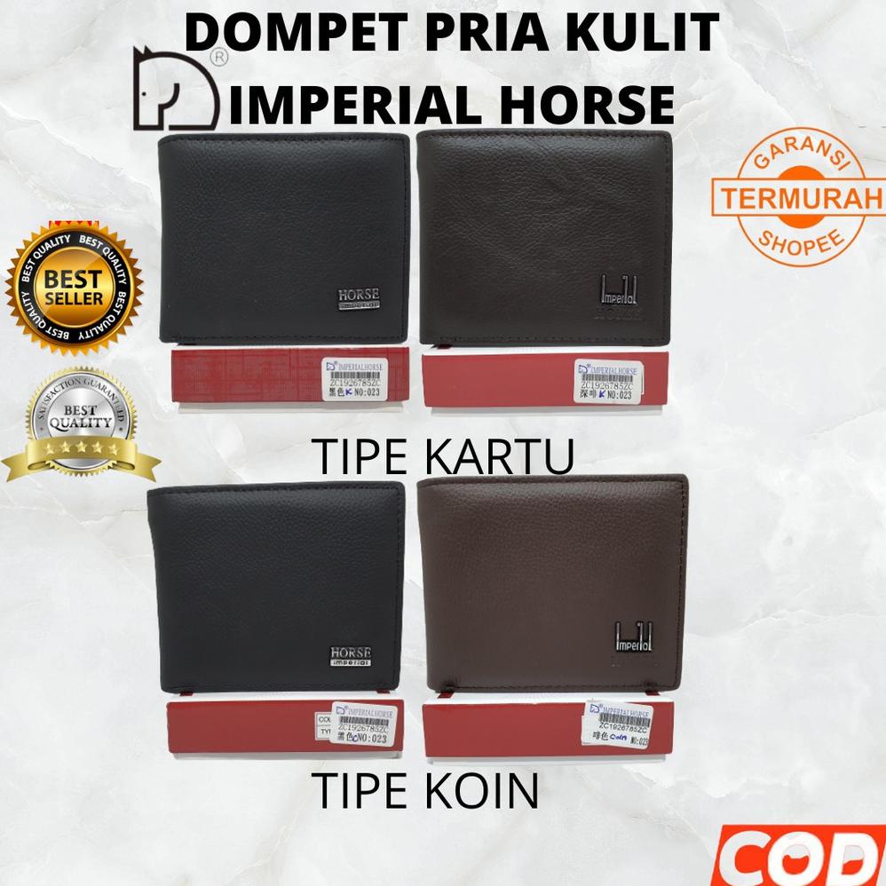 Dompet Pria Kulit Asli Dompet Lipat Original Import |Dompet Cowo Imperial Horse(Horse#023#Kartu#Koin