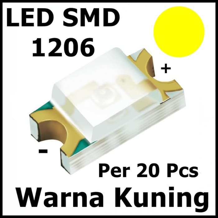 Per 20 Pcs LED SMD 1206 Warna Yellow Kuning 20Pcs