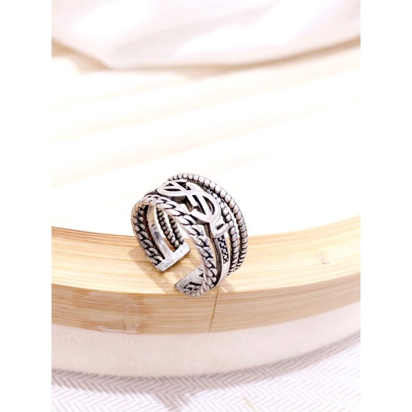 Cincin Titanium Asli Silver free size Premium Quality Anti Karat Anti Alergi Ring Import Ct42