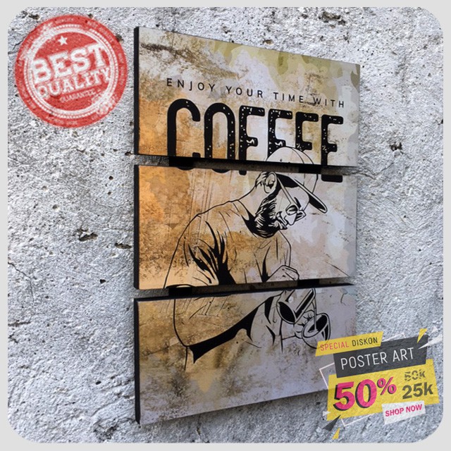 Hiasan dinding - Pajangan dinding - Poster Coffee - Dekorasi dinding - Wall decor - 091944FHZ