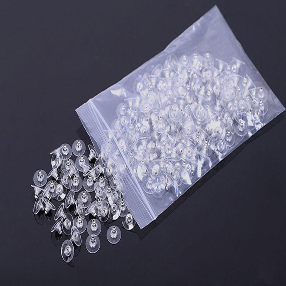 Stoppers Anting Belakang Agustinina Membuat Perhiasan 50pcs/lot Aksesoris Fashion Karet Bening Stopper Plug