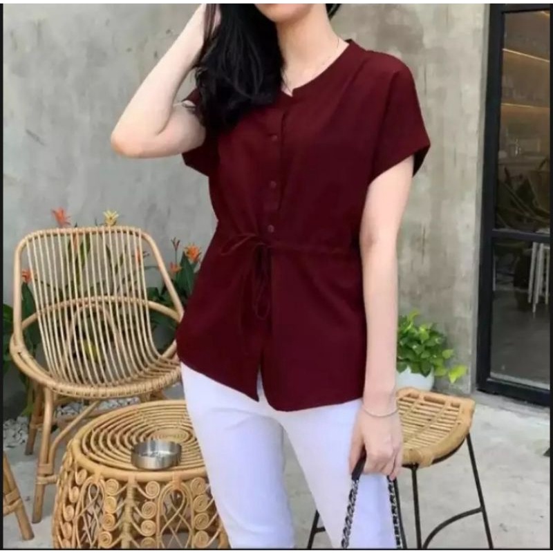 KEMEJA BLUS CALOSA  POLOS MURAH LENGAN PENDEK