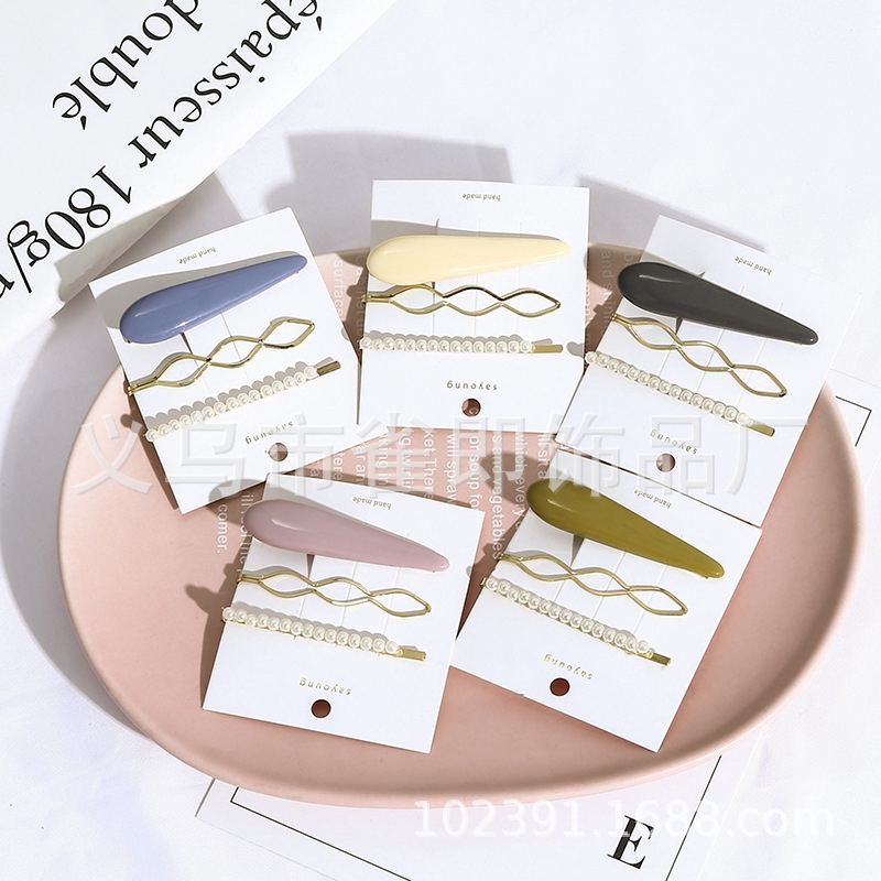 Korea Geometris Hairpin Mutiara Warna Permen Hiasan Kepala Korea Geometris Hairpin Mutiara Warna Permen Hiasan Kepala