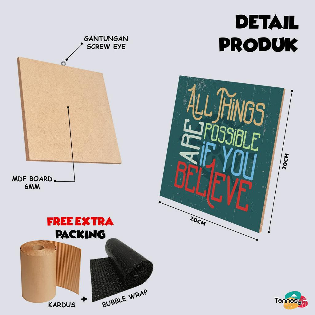 HIASAN DINDING QUOTE INSPIRASI KATA MOTIVASI 20x20CM WALL DECOR MOTIVASI QUOTE PAJANGAN KAYU UNICORN DEKORASI DINDING KAMAR RUMAH