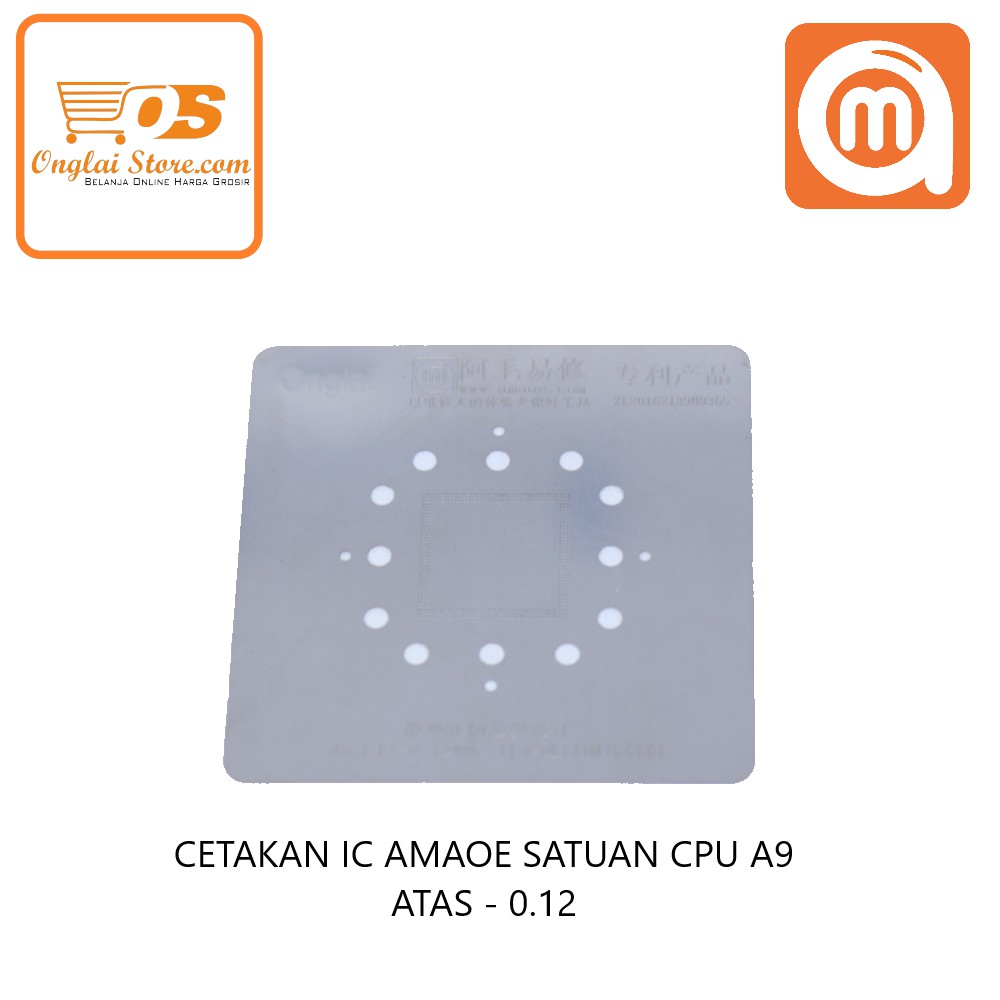 CETAKAN IC AMAOE A9 RAM ATAS 0.12MM BAHAN JEPANG LUBANG KOTAK ORIGINAL