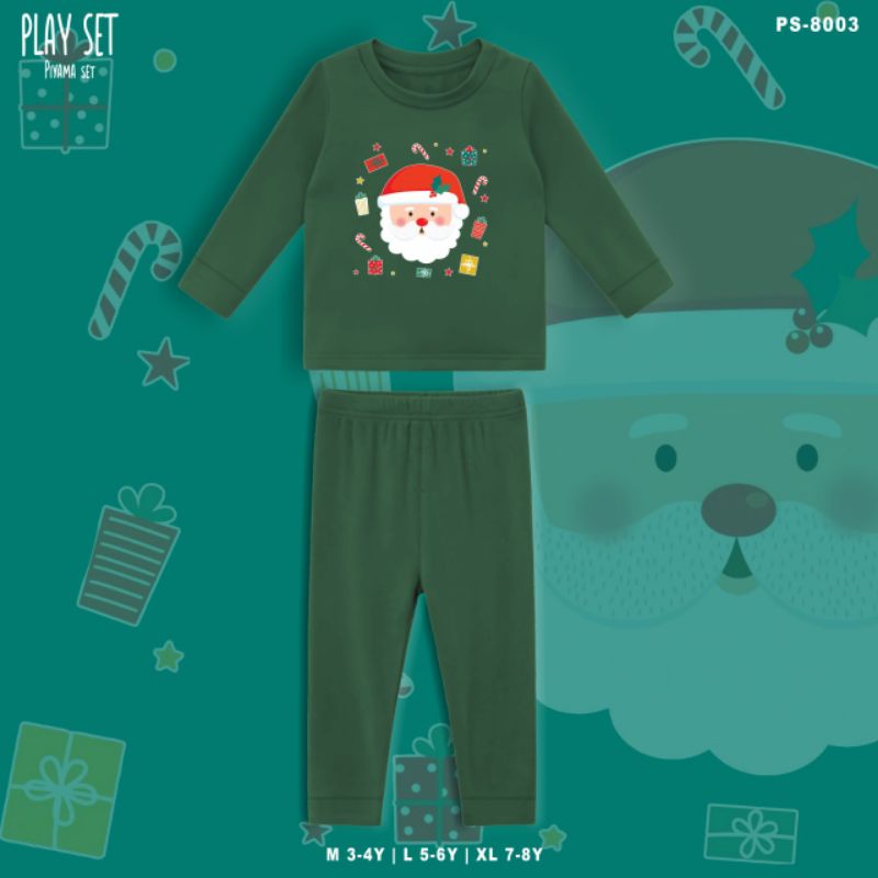 PIYAMA NATAL SANTA CLAUS ANAK-ANAK (UNISEX)/BAJU TIDUR ANAK NATAL SANTA CLAUS