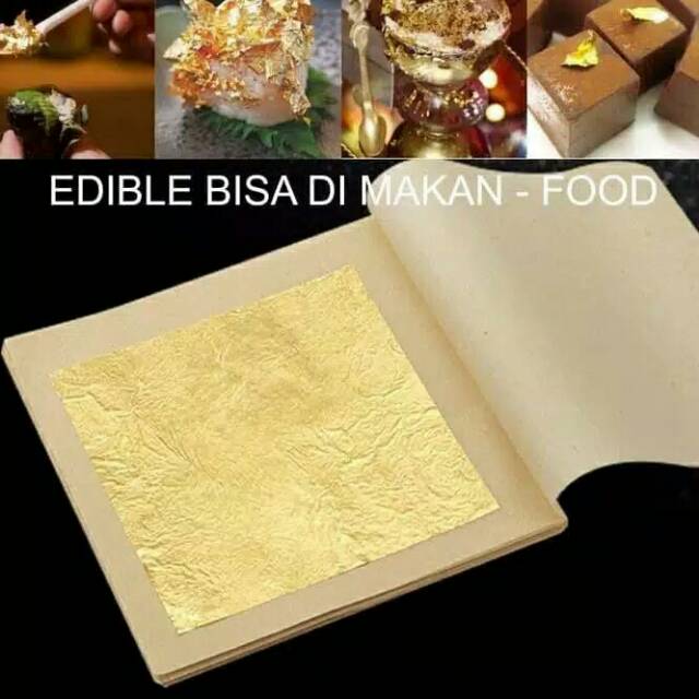 5pcs edible Gold leaf 24K pure gold topper cake emas mewah gold flakes lumer lustre toper hiasan butterfly bola emas duyung emas lumer sprinkle edible luster gold cake spray cutter fondant swiss gold 24k masker emas bisa dimakan spatula 1M 2D 4B kimpo art