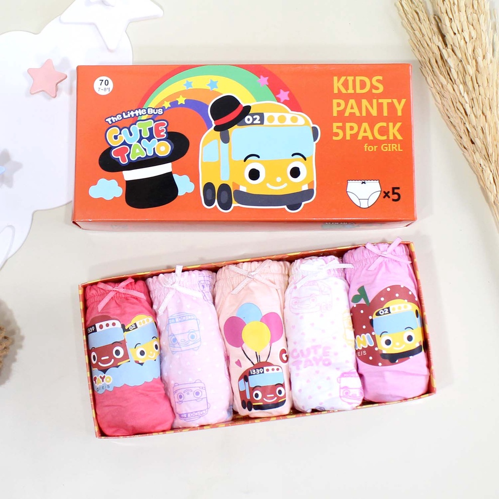 SET Celana Dalam Anak Perempuan Girl TAYO Celana Dalam Anak dengan Box Kolor Anak Perempuan Import