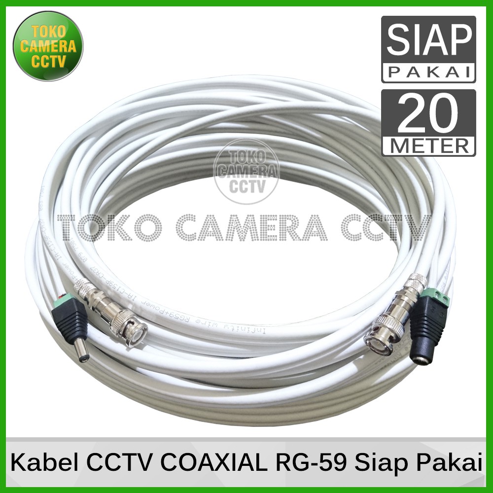 KABEL CCTV COAXIAL RG59 SIAP PAKAI 20 METER