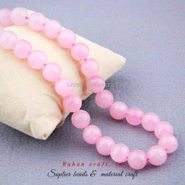 Bahan craft Manik Batu Rose quarts 6mm 8mm 10mm