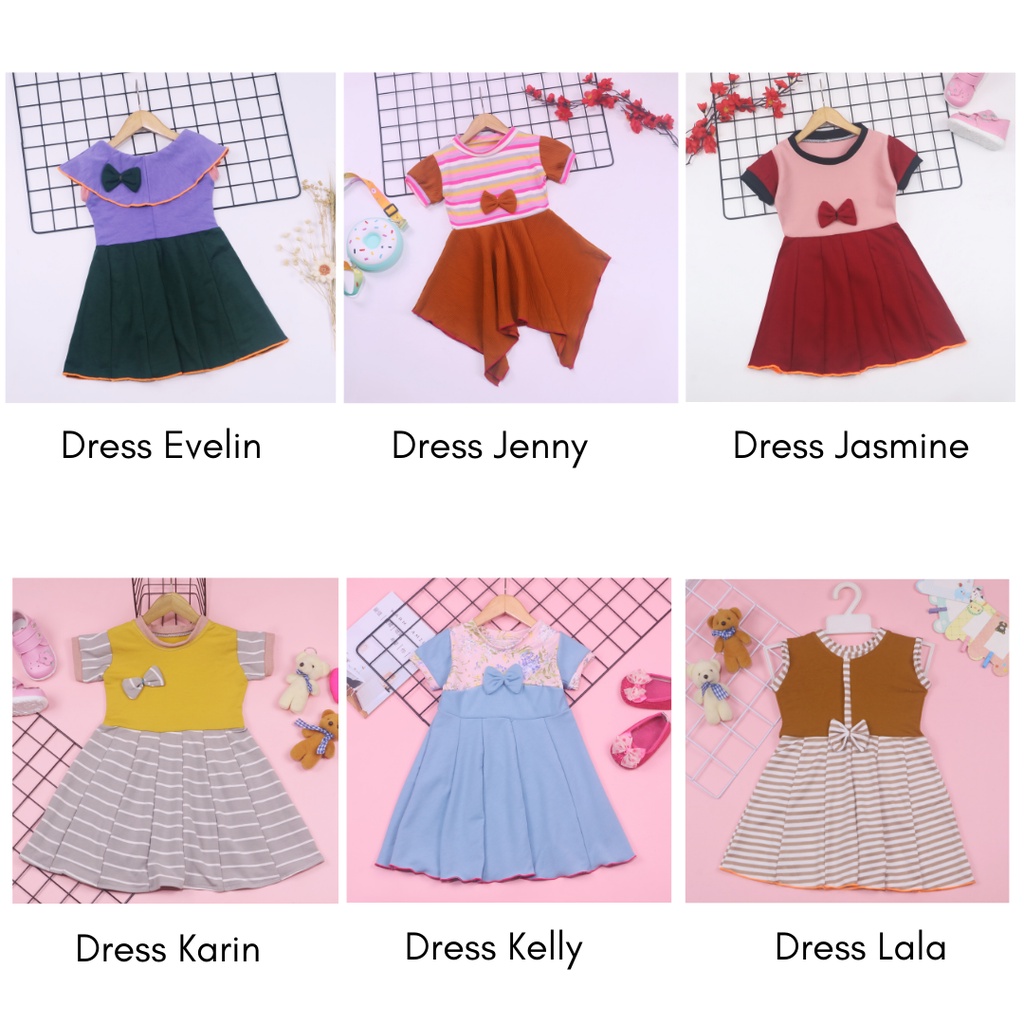 (COD) Dress uk Bayi 0-12 Bulan / Dres Baju Dress Daily Korea Bayi Perempuan Pesta Baby Premium Murah COD kiosbalitaaprillia