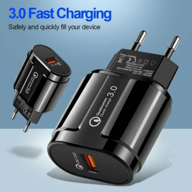 [COD] TRAVEL ADAPTER ADAPTOR KEPALA BATOK CHARGER CHARGE CARGER CASAN HP QC 3.0 QUICK HP QC007 ORI