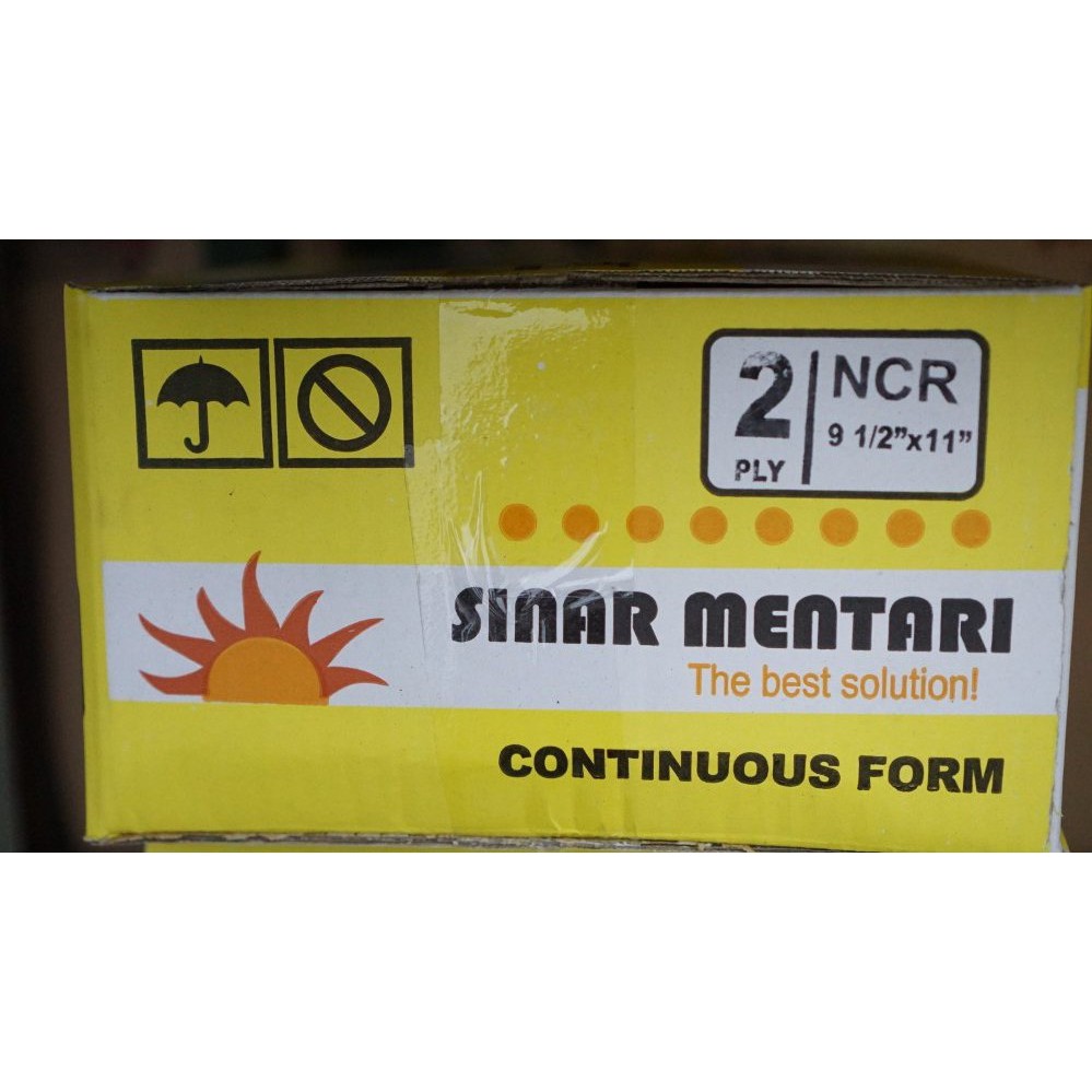 

Continuous Form Sinar Mentari 2ply Ukuran 9,5" x 11" Rangkap 2